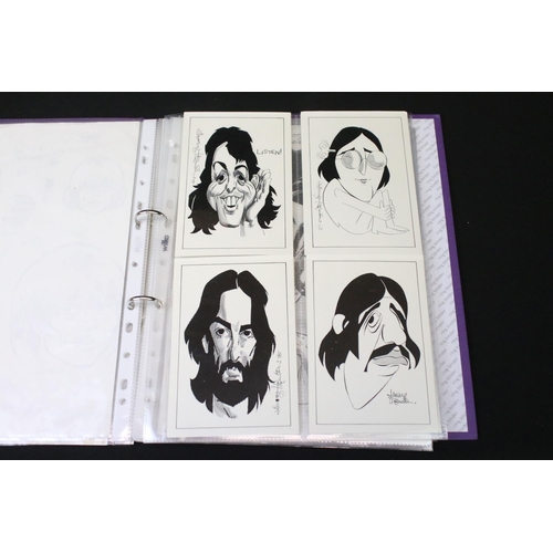 1002 - Memorabilia - Portfolio of sketches of The Beatles and personalities plus correspondence from the ar... 