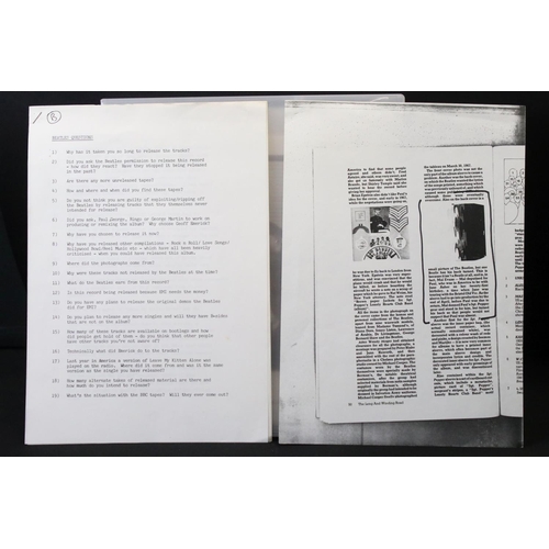 993 - Memorabilia - The Beatles - Full PR press release pack from the unreleased Beatles Sessions compilat... 