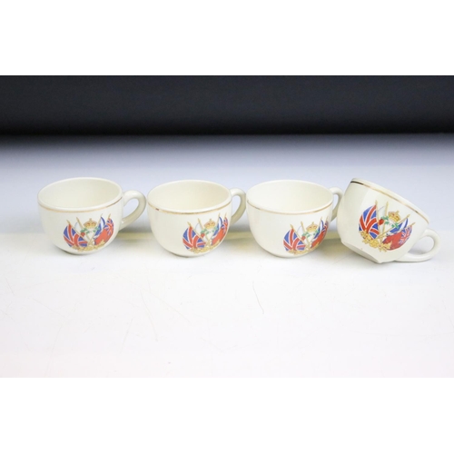 61 - Mid Century Royal Cauldon Corona coronation commemorative children's tea set. the consisting of tea ... 