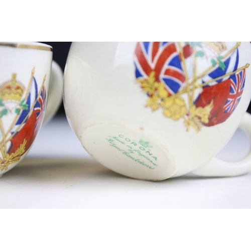 61 - Mid Century Royal Cauldon Corona coronation commemorative children's tea set. the consisting of tea ... 