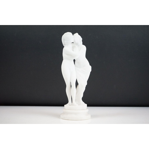 136 - An Italian marble sculpture of two figures in the classical form, approx 24cm in height.