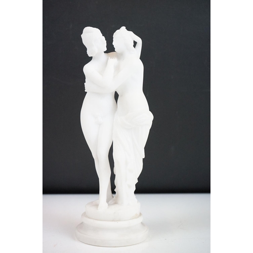 136 - An Italian marble sculpture of two figures in the classical form, approx 24cm in height.