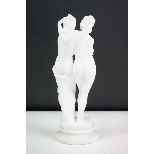 136 - An Italian marble sculpture of two figures in the classical form, approx 24cm in height.