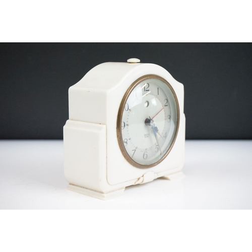 150 - Art Deco White Bakelite Cased ‘ Smiths Sectric ‘ Mantle Clock, 13cm high