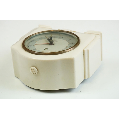 150 - Art Deco White Bakelite Cased ‘ Smiths Sectric ‘ Mantle Clock, 13cm high