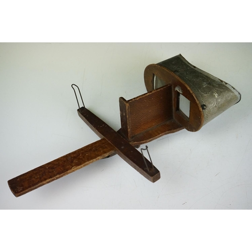 153 - An antique stereoscope viewer together with approx eighteen original slides