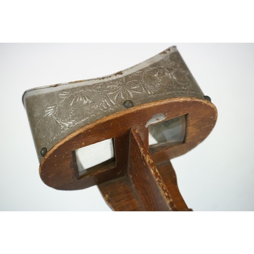 153 - An antique stereoscope viewer together with approx eighteen original slides