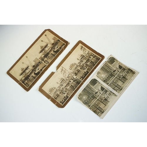 153 - An antique stereoscope viewer together with approx eighteen original slides