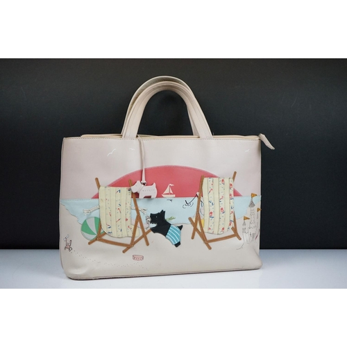 387 - Radley Leather Handbag in the signature ‘ Fun in the sun ‘’ design with dog tag and dust bag togethe... 