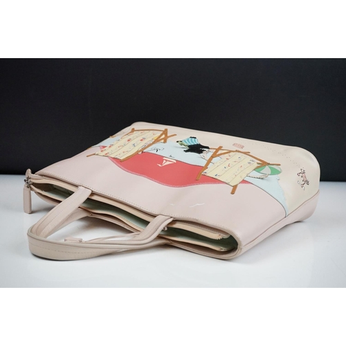 387 - Radley Leather Handbag in the signature ‘ Fun in the sun ‘’ design with dog tag and dust bag togethe... 