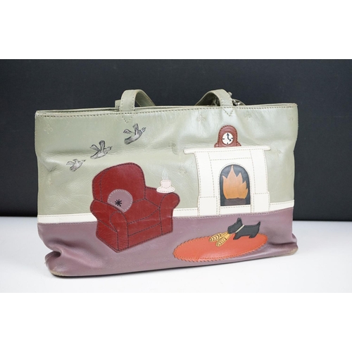 388 - Radley Leather Handbag in the signature ‘ Fireside Armchair ‘ design with dog tag and matching leath... 