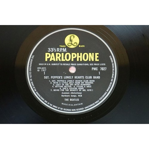 4 - Vinyl - The Beatles Sgt Pepper LP PMC 7027.  Early pressing. The Gramophone Co and Sold In UK to lab... 