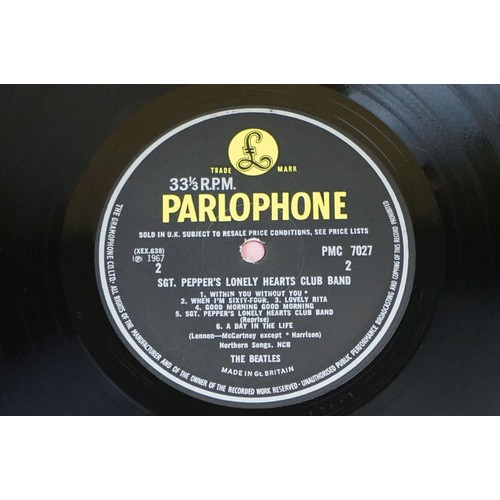 4 - Vinyl - The Beatles Sgt Pepper LP PMC 7027.  Early pressing. The Gramophone Co and Sold In UK to lab... 