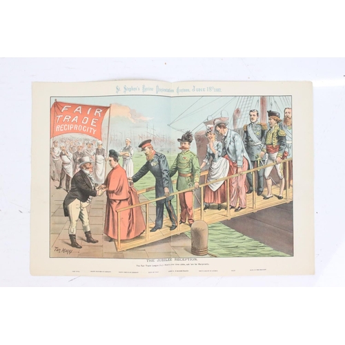 440 - Tom Merry 1853-1902 set of 5 original Victorian lithograph coloured satirical cartoons