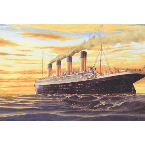 445 - Framed and glazed titanic by Simon Fisher