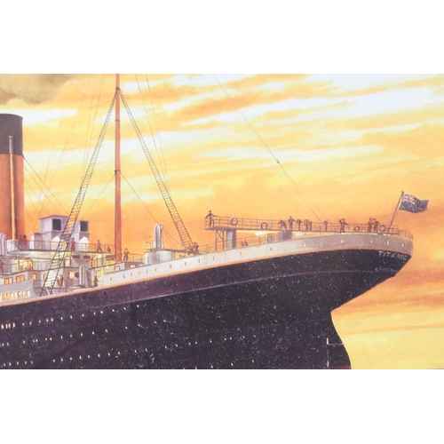 445 - Framed and glazed titanic by Simon Fisher