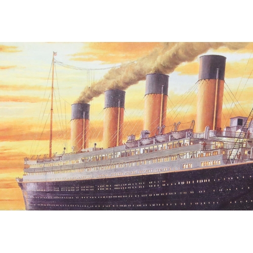 445 - Framed and glazed titanic by Simon Fisher