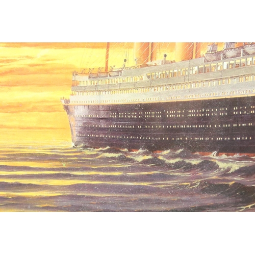 445 - Framed and glazed titanic by Simon Fisher