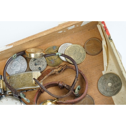 178 - A small group of mixed collectables to include coins, commemorative medallions, silver bangle and a ... 