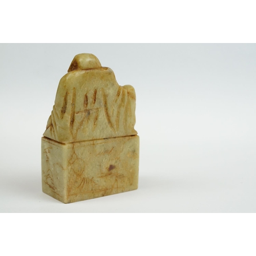 179 - Chinese Carved Stone Seal in the form of a Buddha, 8cm high