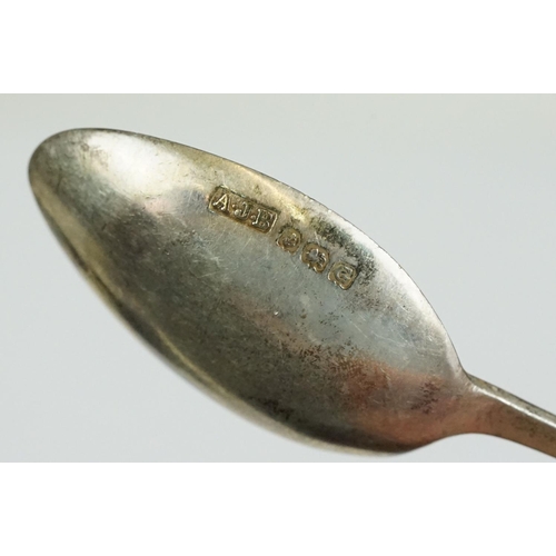 186 - A cased set of six fully hallmarked sterling silver teaspoons together with a boxed silver teaspoon ... 