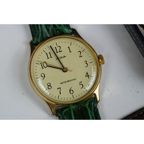 188 - A small collection of ladies and gents wristwatches to include a 9ct gold cased example.