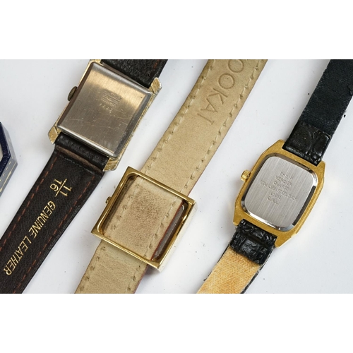 188 - A small collection of ladies and gents wristwatches to include a 9ct gold cased example.