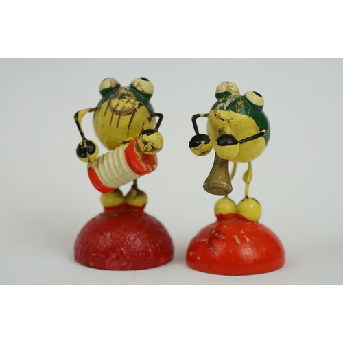 193 - A collection of wooden Erzebirge toy band figures in the form of insects.