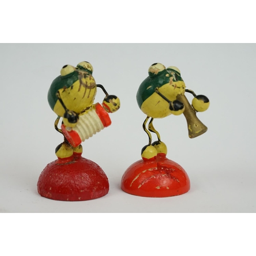 193 - A collection of wooden Erzebirge toy band figures in the form of insects.