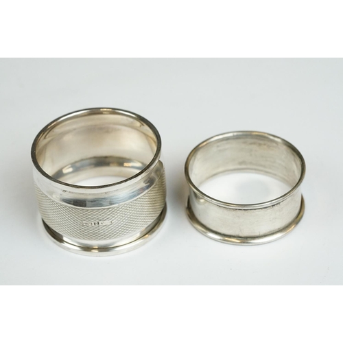 201A - An early 20th century cut glass inkwell with sterling silver top together with a sterling silver toa... 