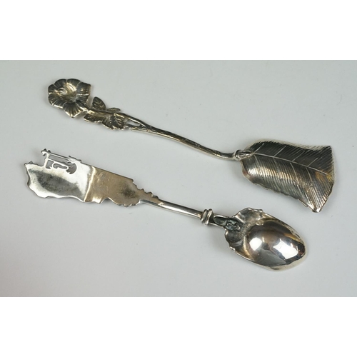 204 - Georgian caddy spoon, pair of Georgian salt shovels and other condiment spoons