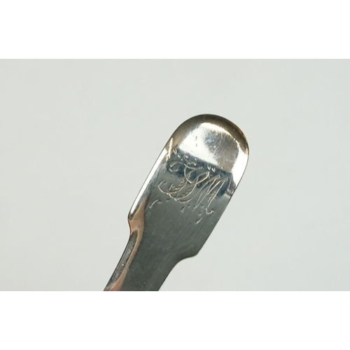 204 - Georgian caddy spoon, pair of Georgian salt shovels and other condiment spoons