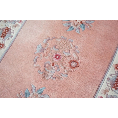 593 - Dutch Burgundy Ground Wool Rug, 140cm x 200cm, Chinese Pink Ground Rug, 150cm x 90cm, Pink Ground Ru... 