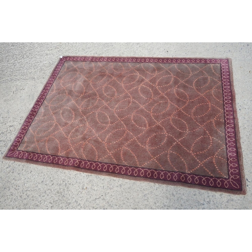 593 - Dutch Burgundy Ground Wool Rug, 140cm x 200cm, Chinese Pink Ground Rug, 150cm x 90cm, Pink Ground Ru... 