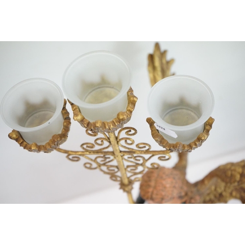 157 - Two composite resin figures tea light holders in the form of angels.