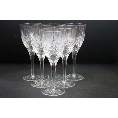 52 - Assorted cut crystal glass to include set of six Edinburgh whisky tumblers, a pair of Queen Anne lea... 