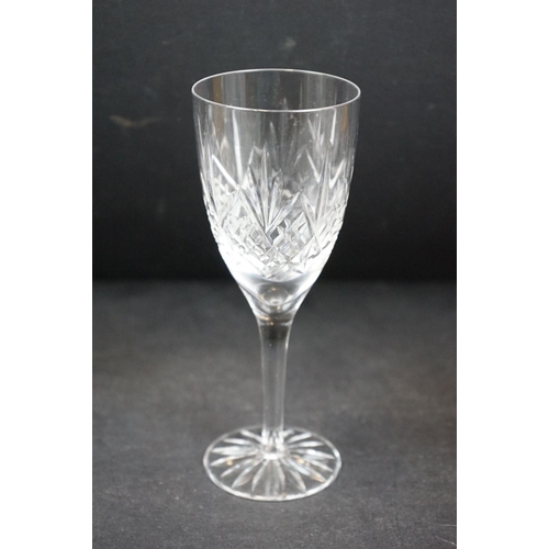 52 - Assorted cut crystal glass to include set of six Edinburgh whisky tumblers, a pair of Queen Anne lea... 