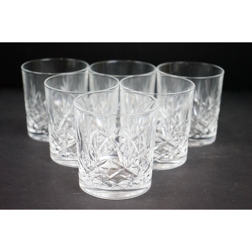 52 - Assorted cut crystal glass to include set of six Edinburgh whisky tumblers, a pair of Queen Anne lea... 