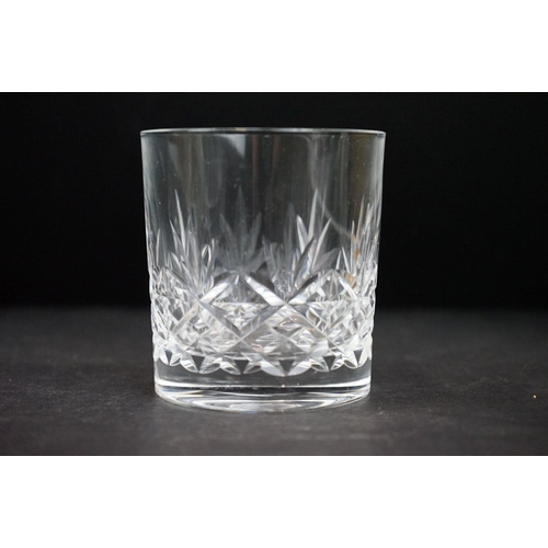 52 - Assorted cut crystal glass to include set of six Edinburgh whisky tumblers, a pair of Queen Anne lea... 