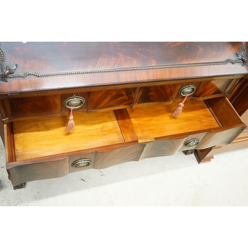 594 - George III style Mahogany Bureau Bookcase, the upper section with two astragel glazed doors, over a ... 