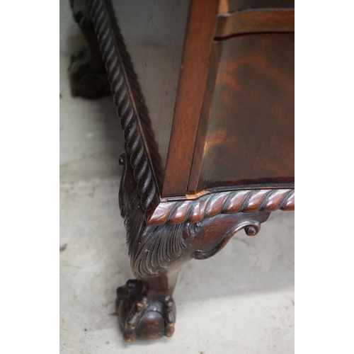 594 - George III style Mahogany Bureau Bookcase, the upper section with two astragel glazed doors, over a ... 