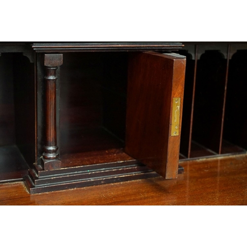 594 - George III style Mahogany Bureau Bookcase, the upper section with two astragel glazed doors, over a ... 