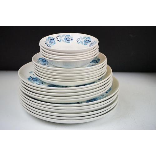 87 - Poole pottery - Blue and white partial dinner service (plates bowls and dishes), together with hand ... 