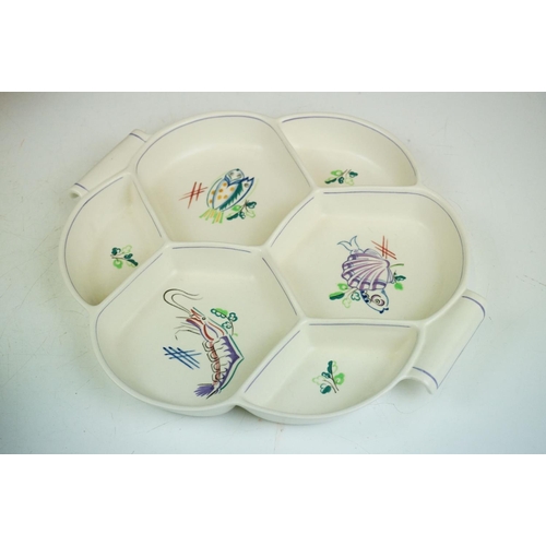 87 - Poole pottery - Blue and white partial dinner service (plates bowls and dishes), together with hand ... 