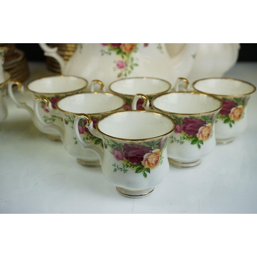 88 - Royal Albert Old Country Roses tea service to include six tea cups and saucers, six smaller cups and... 