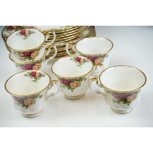 88 - Royal Albert Old Country Roses tea service to include six tea cups and saucers, six smaller cups and... 