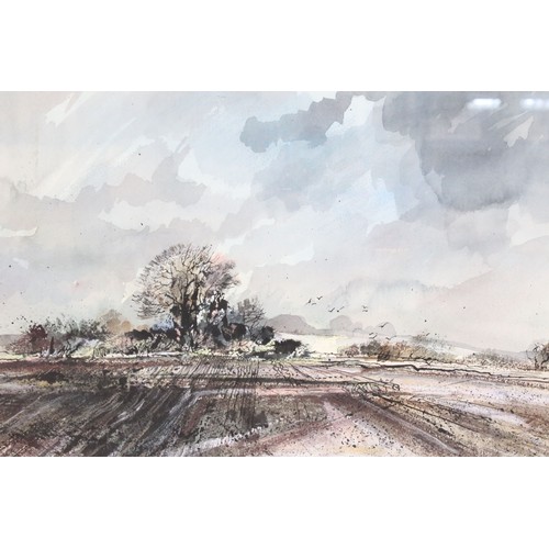 449 - Hugh Cannings (20th century) Landscape Watercolour, 22cm x 33cm, F J Chivers Watercolour of Man fish... 