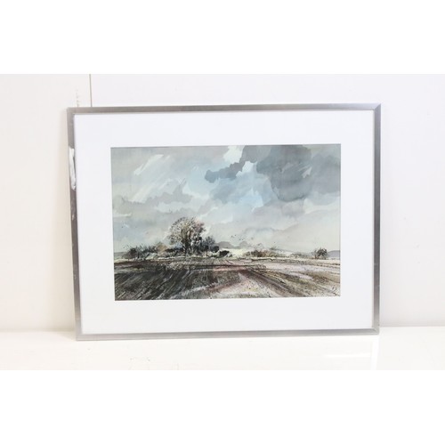 449 - Hugh Cannings (20th century) Landscape Watercolour, 22cm x 33cm, F J Chivers Watercolour of Man fish... 