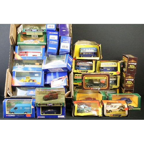 1108 - 35 Boxed Corgi diecast models from 1980's onwards to include 5 x 50's Classics, Eddie Stobart Merced... 