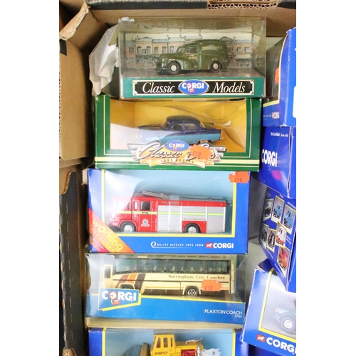 1108 - 35 Boxed Corgi diecast models from 1980's onwards to include 5 x 50's Classics, Eddie Stobart Merced... 